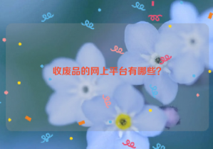 收廢品的網(wǎng)上平臺有哪些？