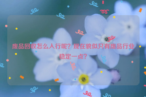 廢品回收怎么入行呢？現(xiàn)在貌似只有廢品行業(yè)穩(wěn)定一點？