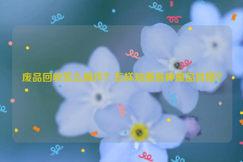 廢品回收怎么操作？怎樣知道各種廢品價格？